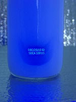 White Bottle UV Readable Code UV Light