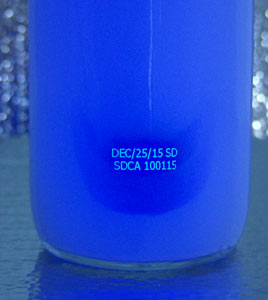 UV Readable Code On Bottles